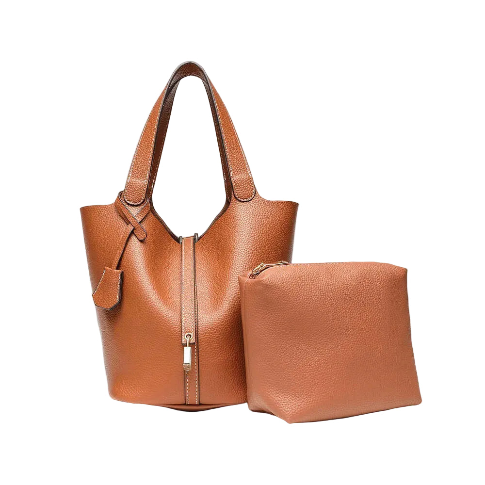 Sac à main fourre-tout en cuir PU – Boucle Dorée