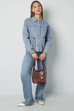 Damen-Schultertasche im Punk-Stil mit Nieten aus Polyester – Kühn & Einzigartig