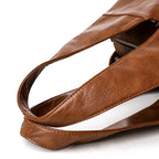 Sac bandoulière en cuir PU-Couleur Unie, Grande Capacité MYNELIA