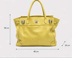 Sac Tote en cuir PU Souple Boucles Métal Double Poignée