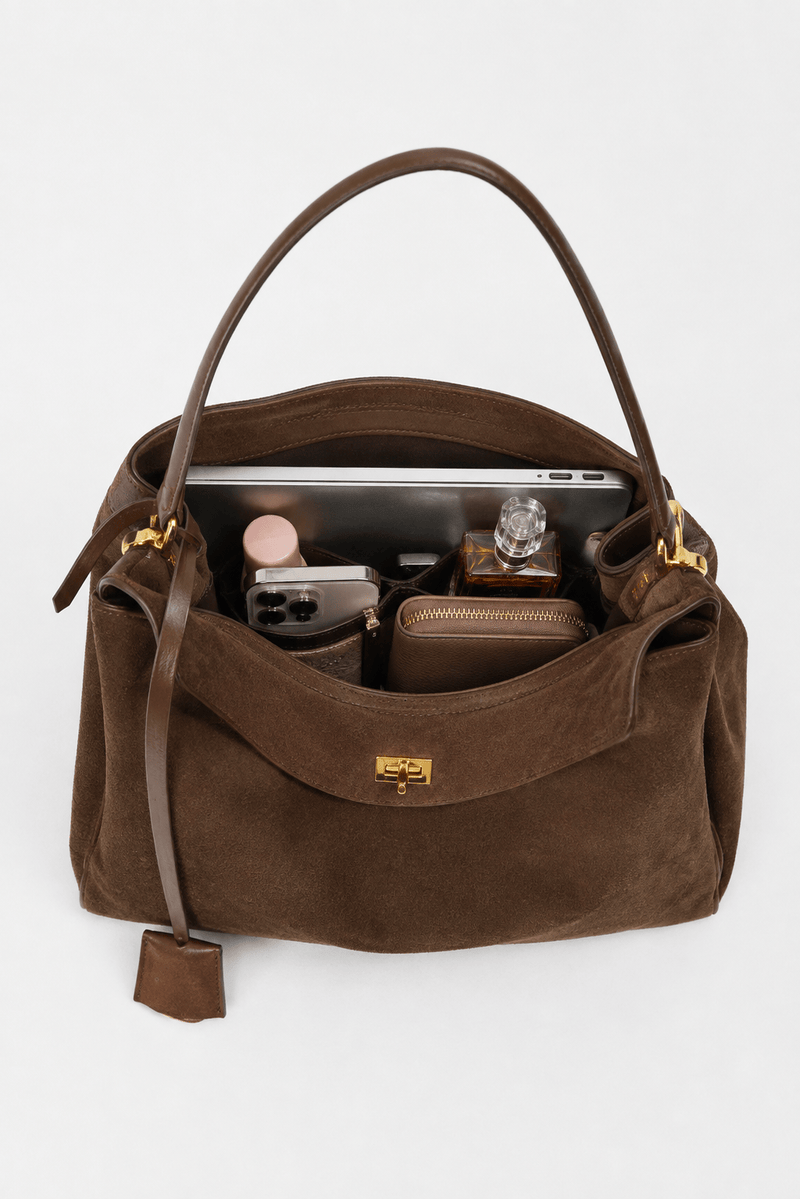 Sac à main chic femme à aspect suédé