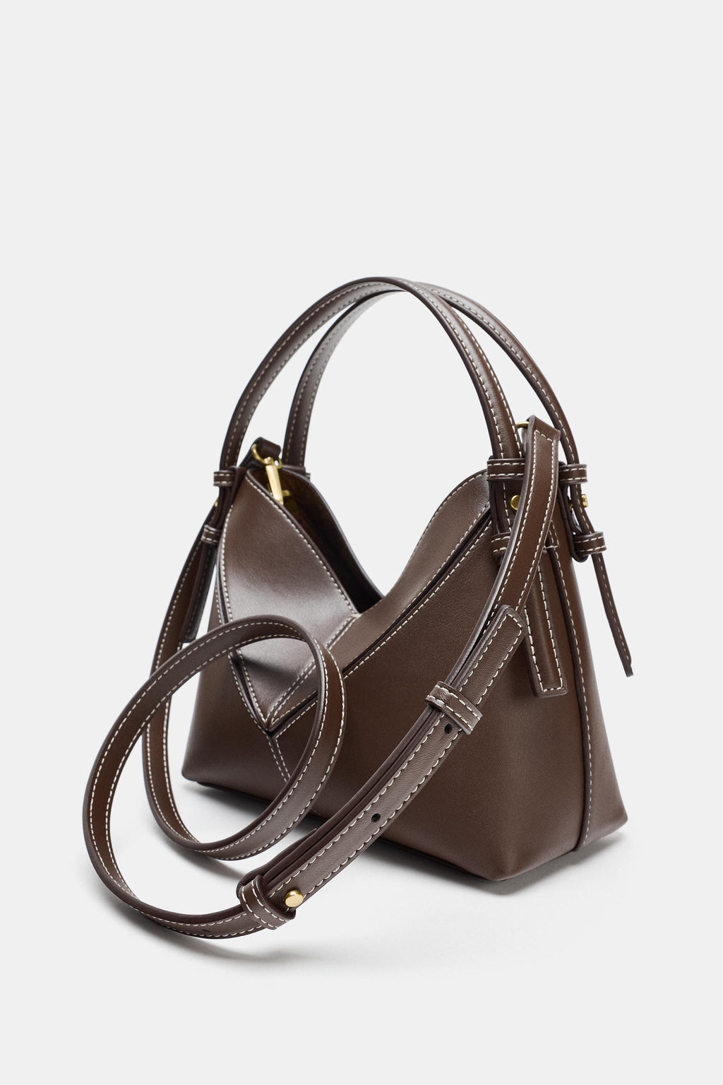 Sac Crossbody en Cuir PU – Forme Ovale unique,Surpiqûres décoratives