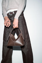 Sac Crossbody en Cuir PU – Forme Ovale unique,Surpiqûres décoratives