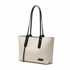 Sac bandoulière Tote Bag en toile Canvas & Cuir –Double Anse & Bandoulière