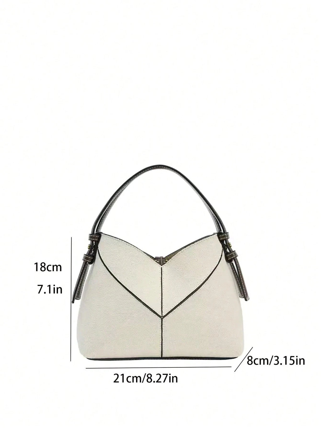 Sac Crossbody en Cuir PU – Forme Ovale unique,Surpiqûres décoratives