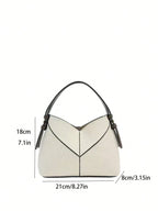 Sac Crossbody en Cuir PU – Forme Ovale unique,Surpiqûres décoratives