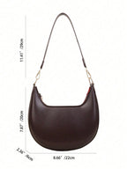 Sac Baguette en cuir PU Demi-Lune Léger