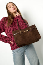 Tote Bags Solid Color Casual Suede Daily Accessories