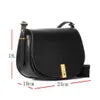 Design Damenmode lässige schlichte Umhängetasche Damen Leder Kupferschnalle Umhängetasche Echtes Leder Satteltasche weiblich