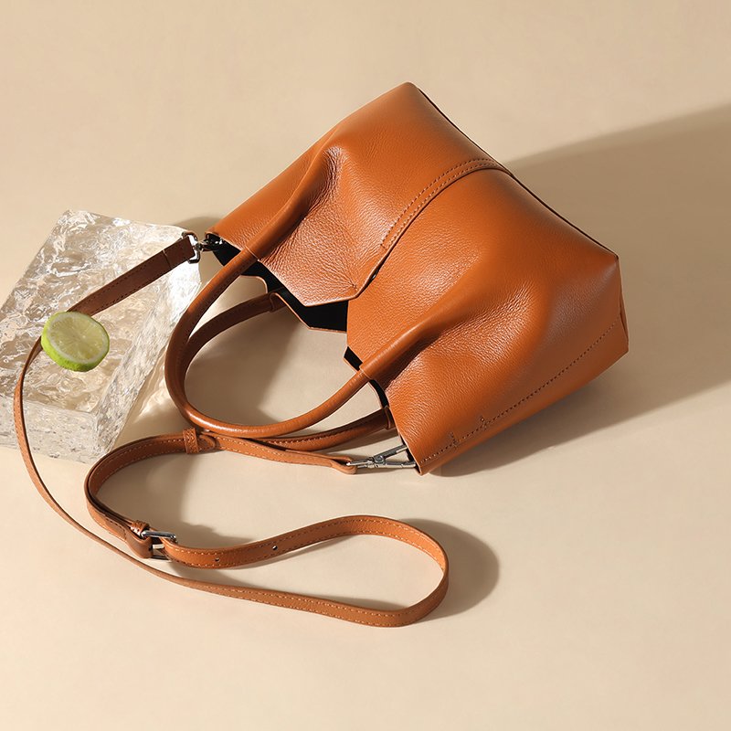 Sac Satchel en Cuir  Ruché Rubans Épaule Croisé