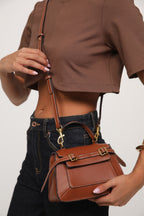 Sac à main  cuir PU  Femme – Boucle cadenas & Zip