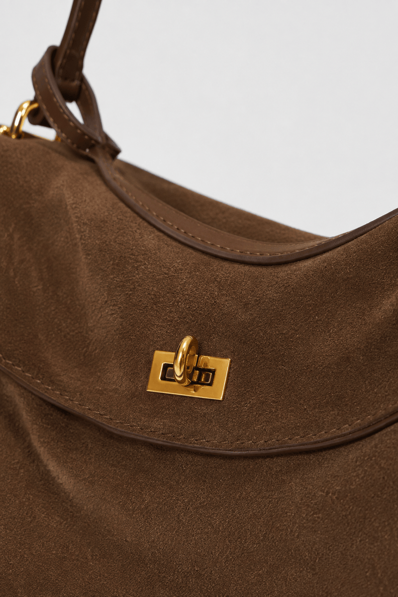Sac à main chic femme à aspect suédé
