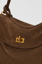 Sac à main chic femme à aspect suédé