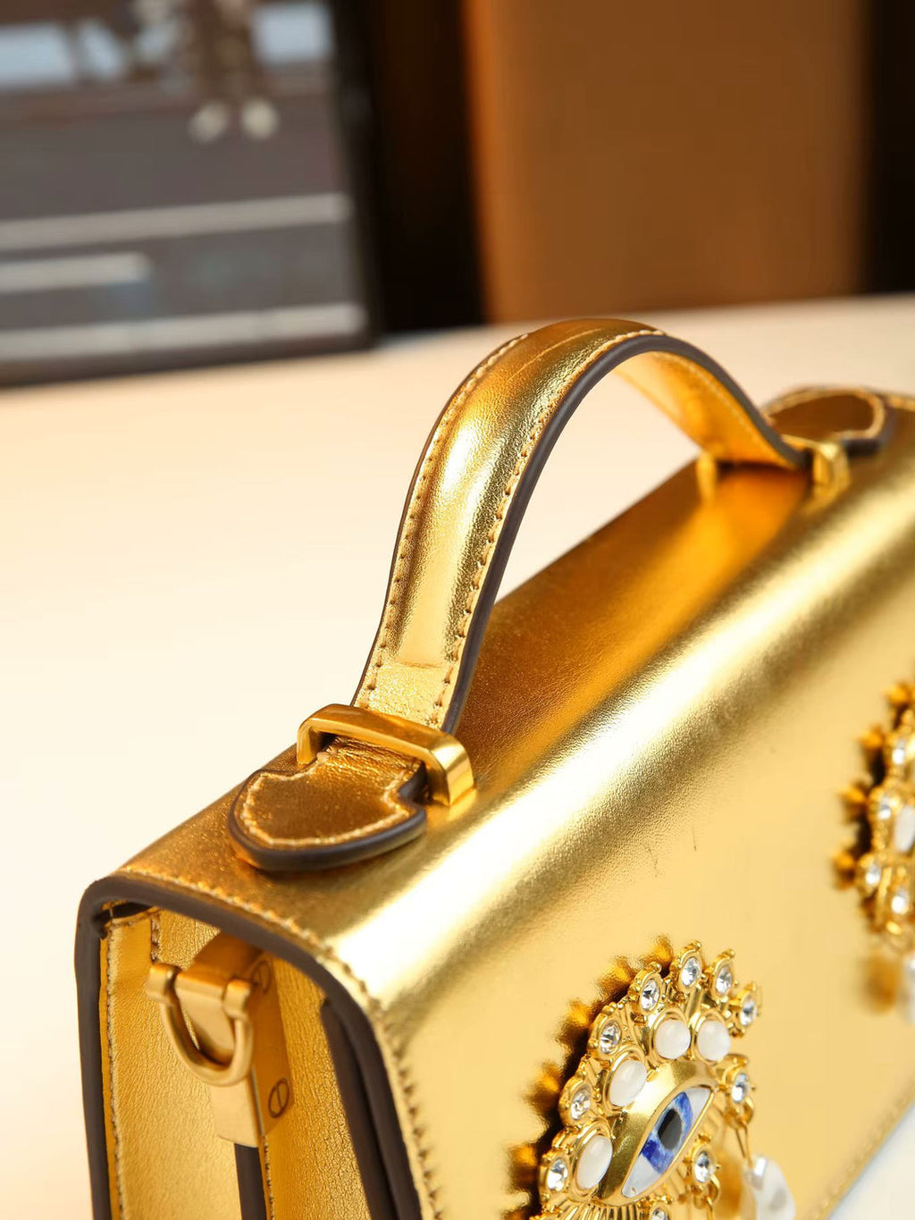 Sac bandoulière femme en simili cuir PU – Décor yeux 3D