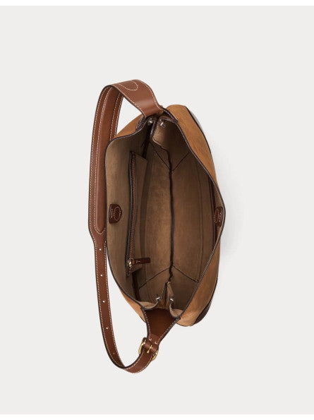 Sac à bandoulière en daim Véritable – Style équestre MYNELIA