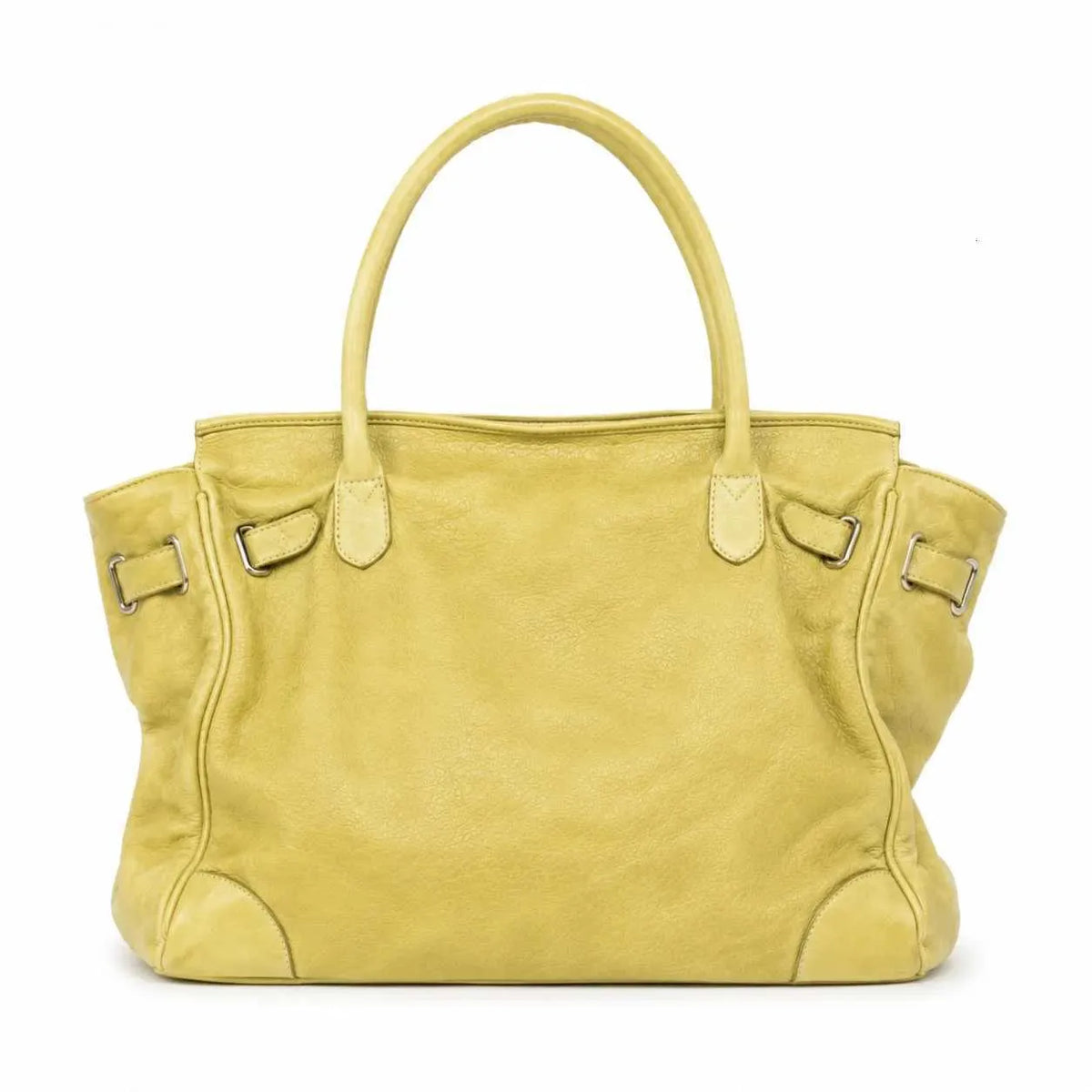 Sac Tote en cuir PU Souple Boucles Métal Double Poignée