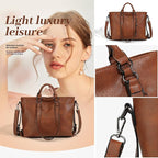 Sac à main en cuir PU Rétro – Multi-Poches, Style Business