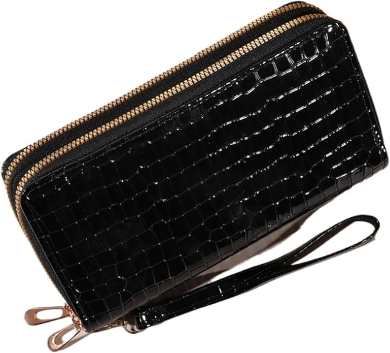Portefeuille Femme Motif crocodile– Double Fermeture Zippée, Style Fashion MYNELIA