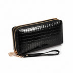 Portefeuille Femme Motif crocodile– Double Fermeture Zippée, Style Fashion MYNELIA