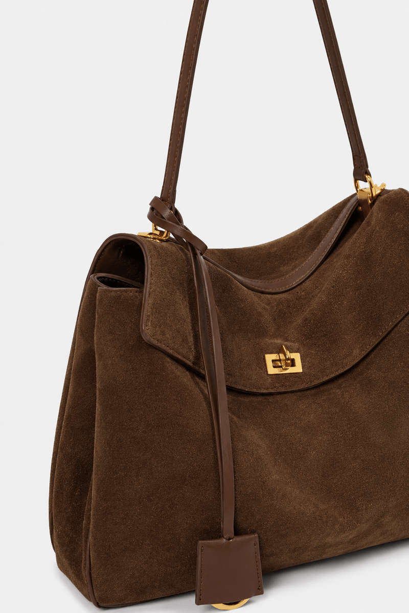 Sac à main chic femme à aspect suédé