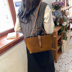 Sac tote  Femme en cuir PU Grain Litchi – Serrure Décorative