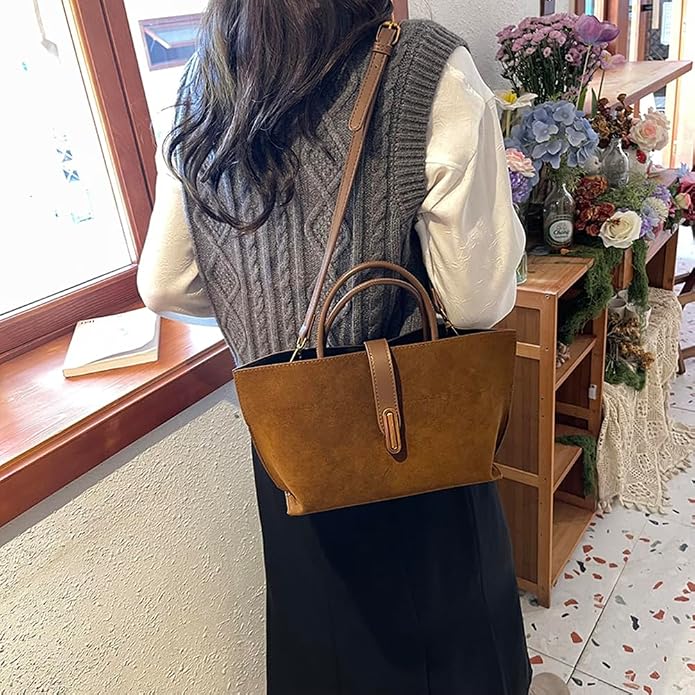 Sac tote  Femme en cuir PU Grain Litchi – Serrure Décorative