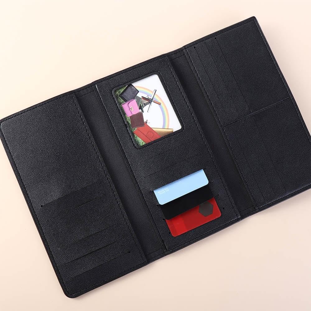 Pochette portefeuille Femme Pied-de-Poule – Cuir PU & Canvas MYNELIA