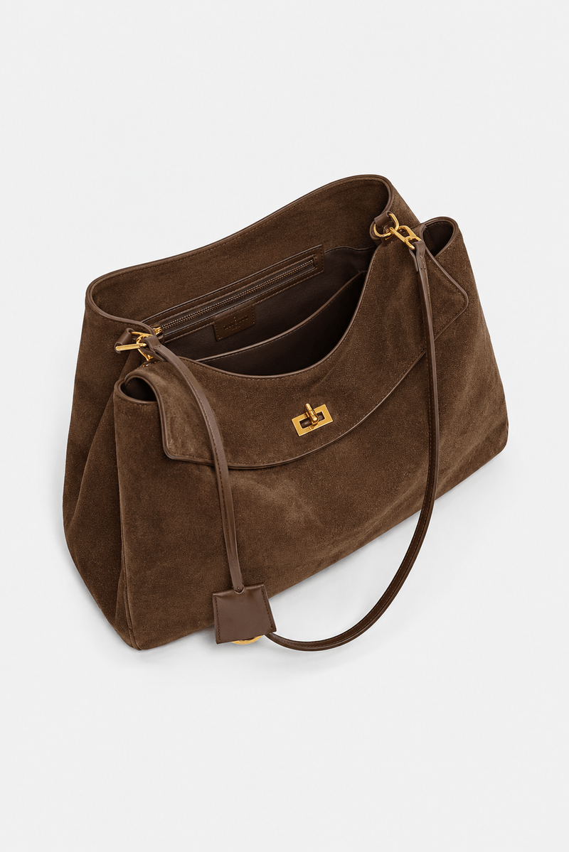 Sac à main chic femme à aspect suédé