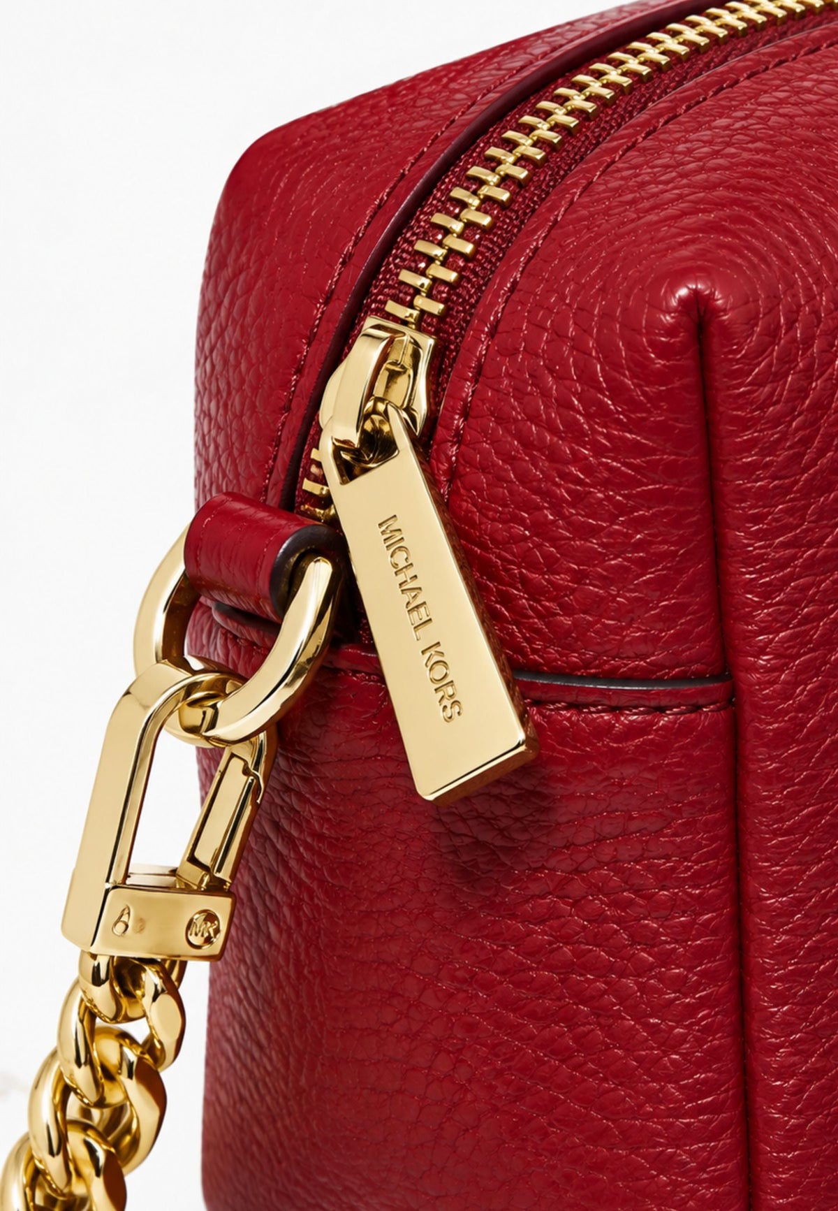 Petit sac bandoulière Michael Kors Bryant en cuir grainé rouge