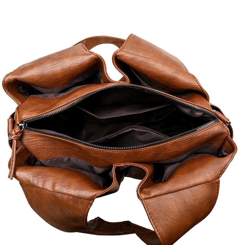 Sac bandoulière en cuir PU-Couleur Unie, Grande Capacité MYNELIA