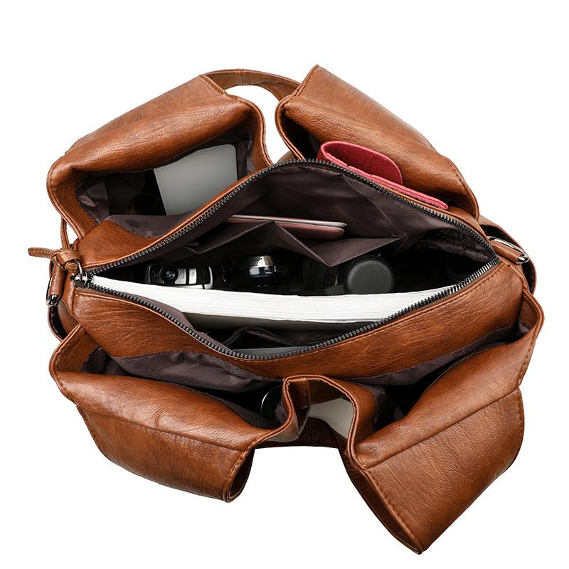 Sac bandoulière en cuir PU-Couleur Unie, Grande Capacité MYNELIA