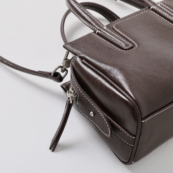 Sac Satchel Cuir Souple Doublure Poches Épaule Croisé