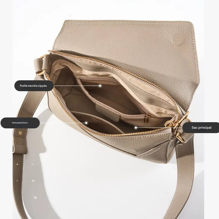 Sac à Main en Cuir Véritable – Design Géométrique MYNELIA