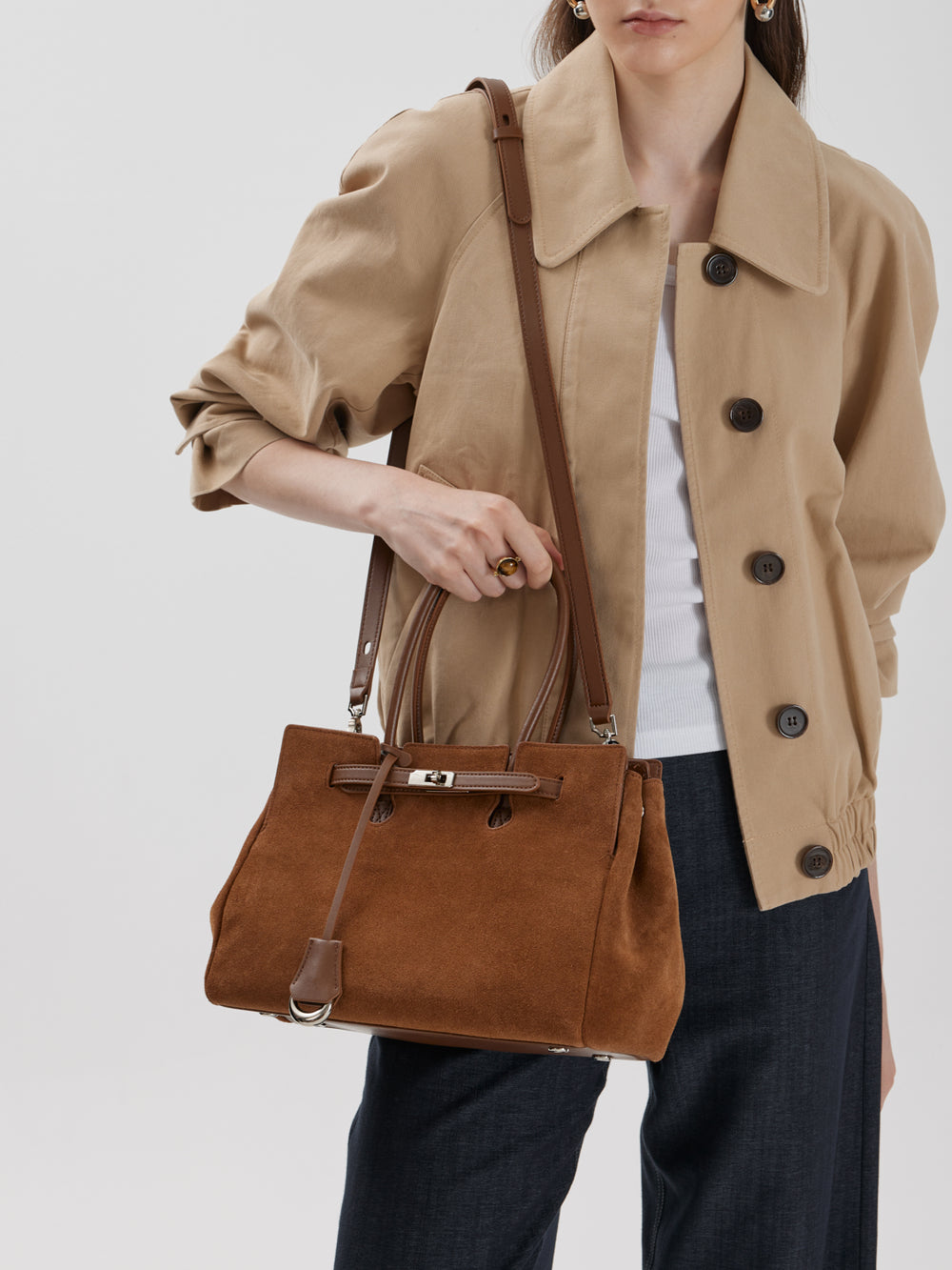 Grand sac Tote en Cuir Splitté Souple  Design