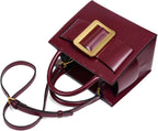 Damen Satchel Handtasche mit Schnalle – Elegante Umhängetasche