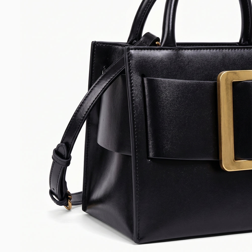 Damen Satchel Handtasche mit Schnalle – Elegante Umhängetasche