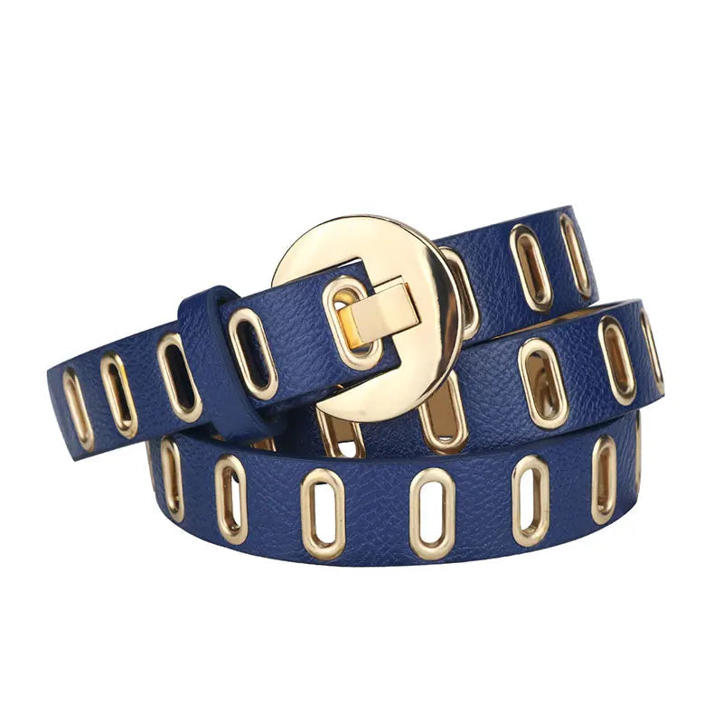 Ceinture en Cuir PU Style Grunge Punk – Boucle alliage, Longueurs ajustables