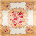 Foulard carré femme à imprimé floral – 90 × 90 cm