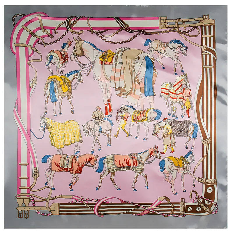 Foulard carré femme à imprimé floral – 90 × 90 cm