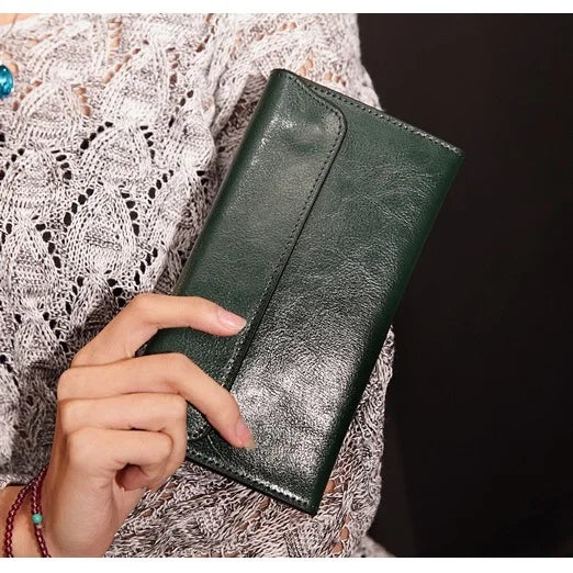 Portefeuille long femme en cuir de Vache – Fin, Multicartes & Élégant MYNELIA