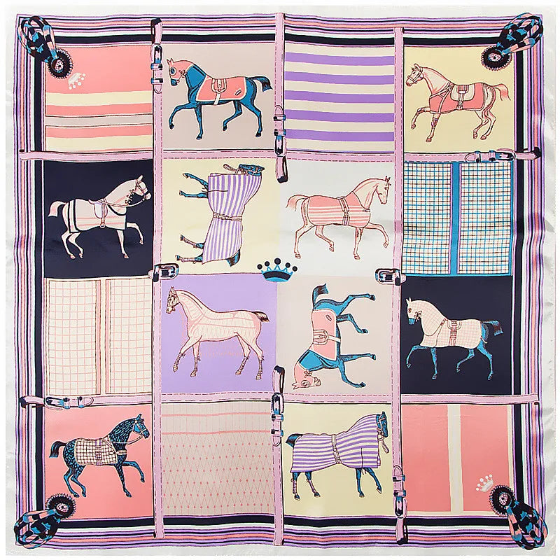 Foulard carré femme à imprimé floral – 90 × 90 cm