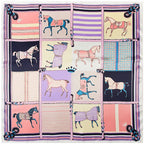Foulard carré femme à imprimé floral – 90 × 90 cm