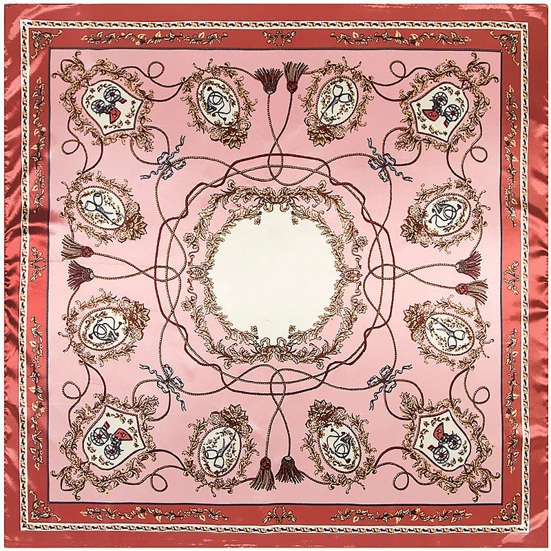 Foulard carré femme à imprimé floral – 90 × 90 cm