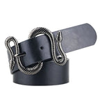 Ceinture en cuir PU motif serpent – Boucle métal