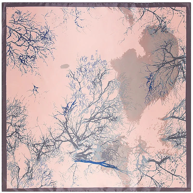 Foulard carré femme à imprimé floral – 90 × 90 cm