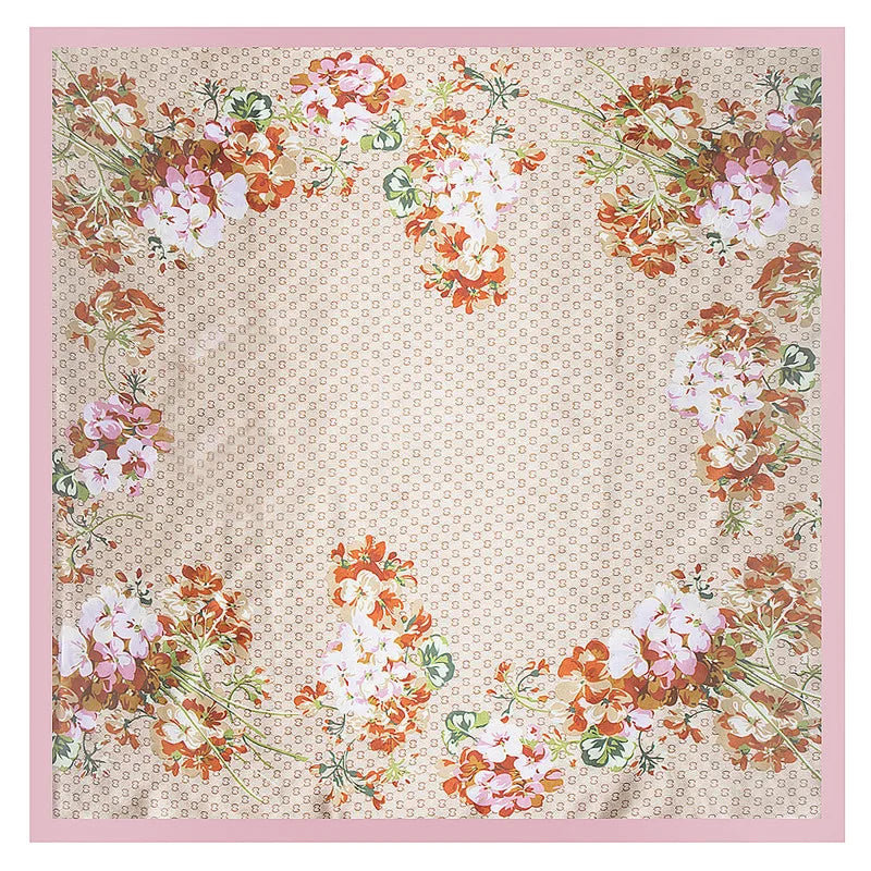 Foulard carré femme à imprimé floral – 90 × 90 cm