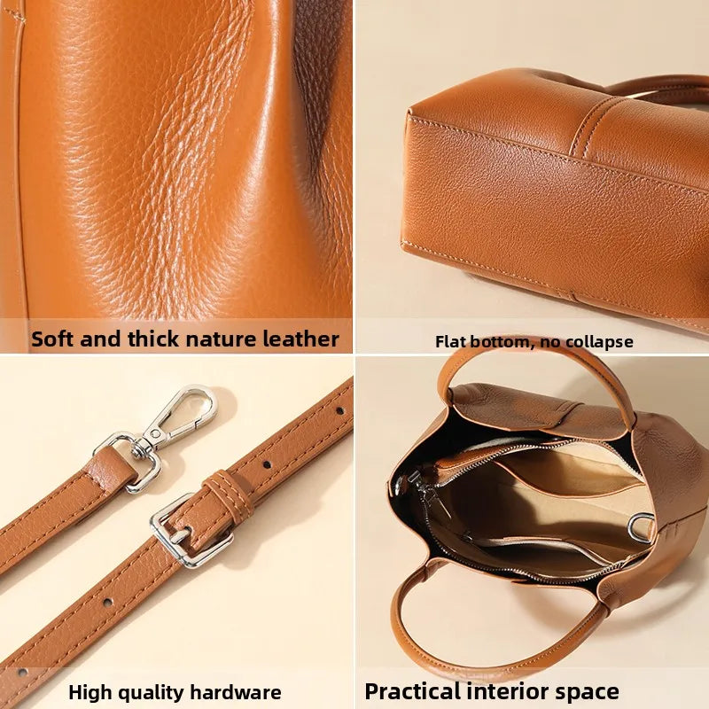 Sac Satchel en Cuir  Ruché Rubans Épaule Croisé