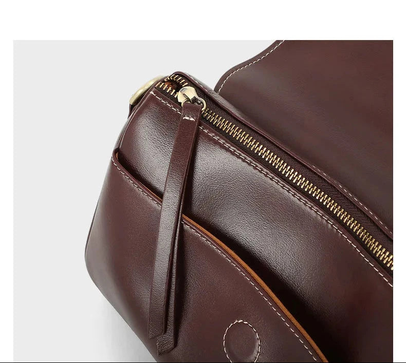 Sac Satchel en Cuir Véritable Souple Minimaliste