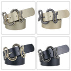 Ceinture en cuir PU motif serpent – Boucle métal