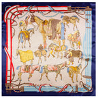 Foulard carré femme à imprimé floral – 90 × 90 cm